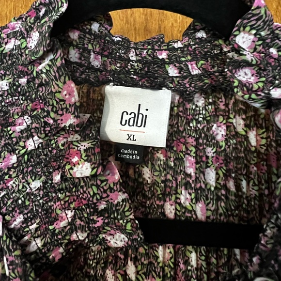 Cabi Pleated Floral Mock Neck Blouse Style 3952, XL - Picture 6 of 8
